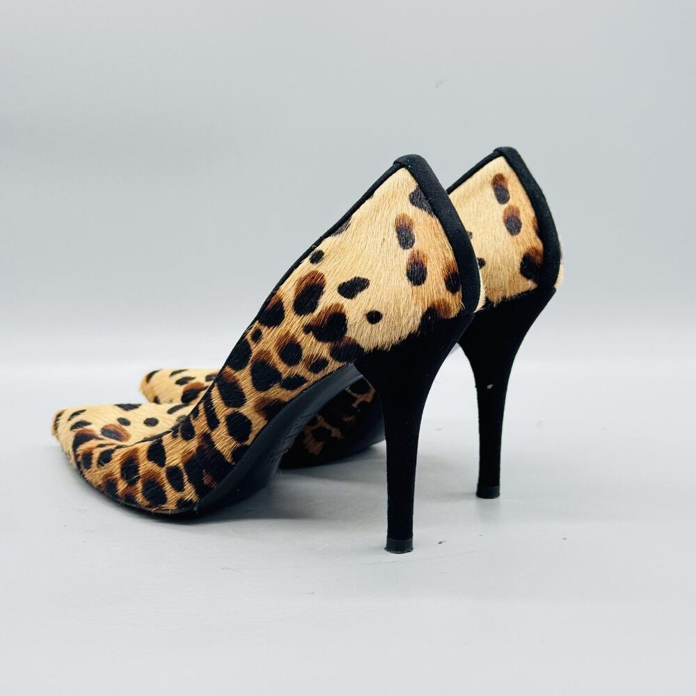 Stuart Weitzman Shoes Womens 8 Brown Leopard Calf Hair Pumps Dress Pointed Toe - Picture 5 of 11